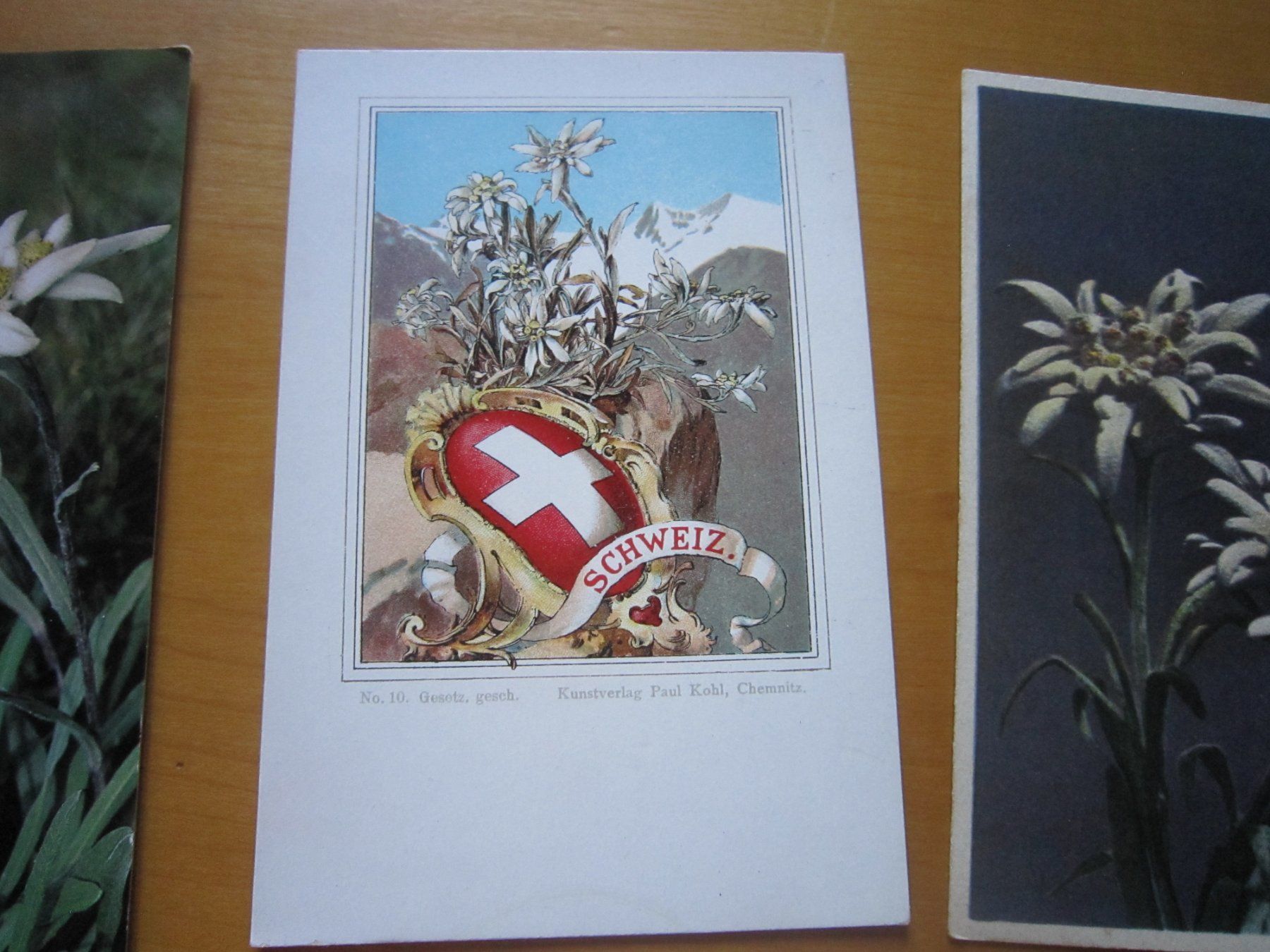 Cartoline postali: No 2 Postkarten Edelweiss verschiedene Perioden – Usato da Gordola venduto da Polentaefung 2
