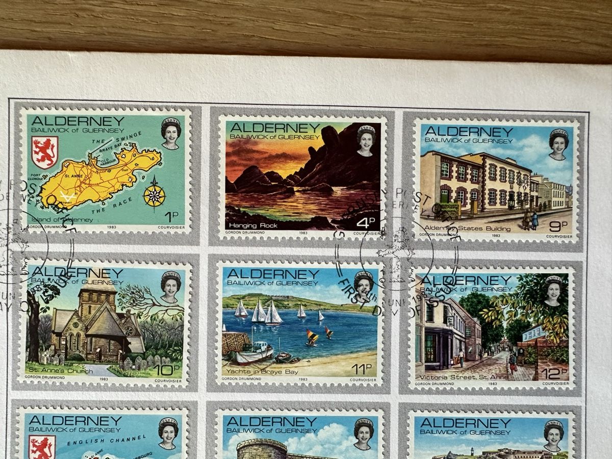 Tutti i francobolli: Guernsey - 1983 Alderney FDC – Usato da Schmitten / FR venduto da Samsara169 1