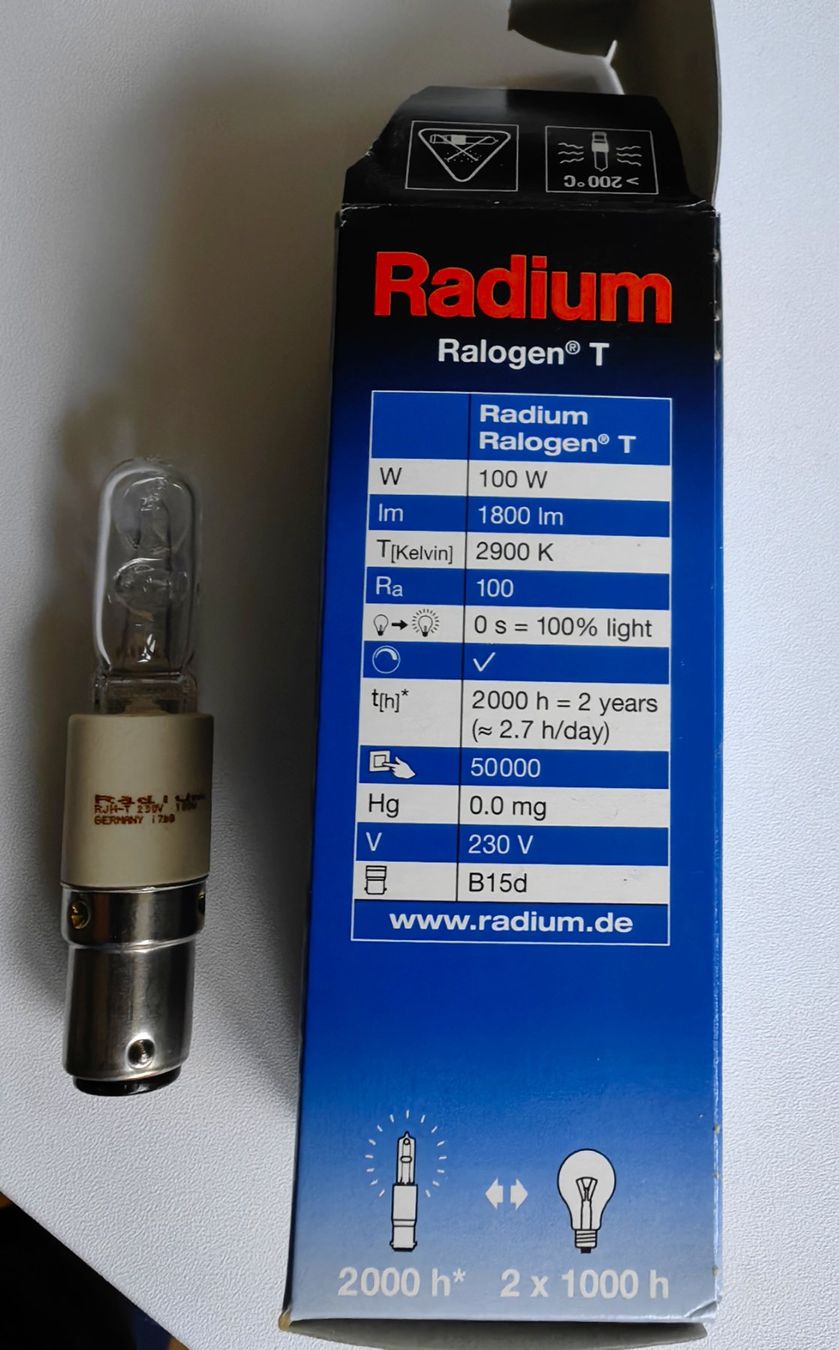 Lampade: Leuchtmittel Radium Ralogen® T, 100W – Nuovo e nell'imballaggio originale da Maur venduto da Didi86 1