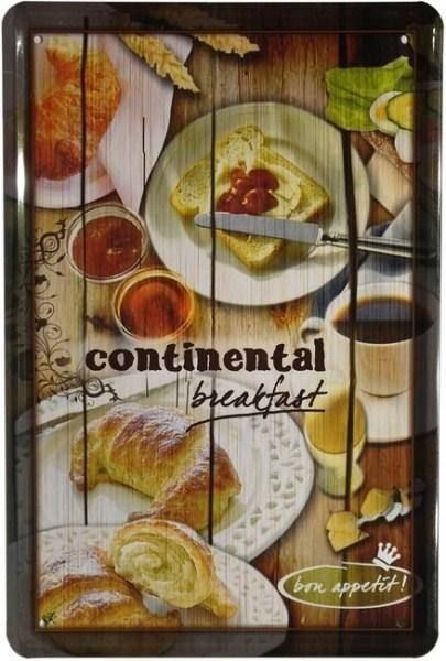 Continental Schilder: Blechschild - CONTINENTAL BREAKFAST BON – Neu und originalverpackt aus Rupperswil von big-one-sale