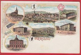 HERISAU, KASERNE, POST, LÖWENPLATZ LITHO 1897 / 1905