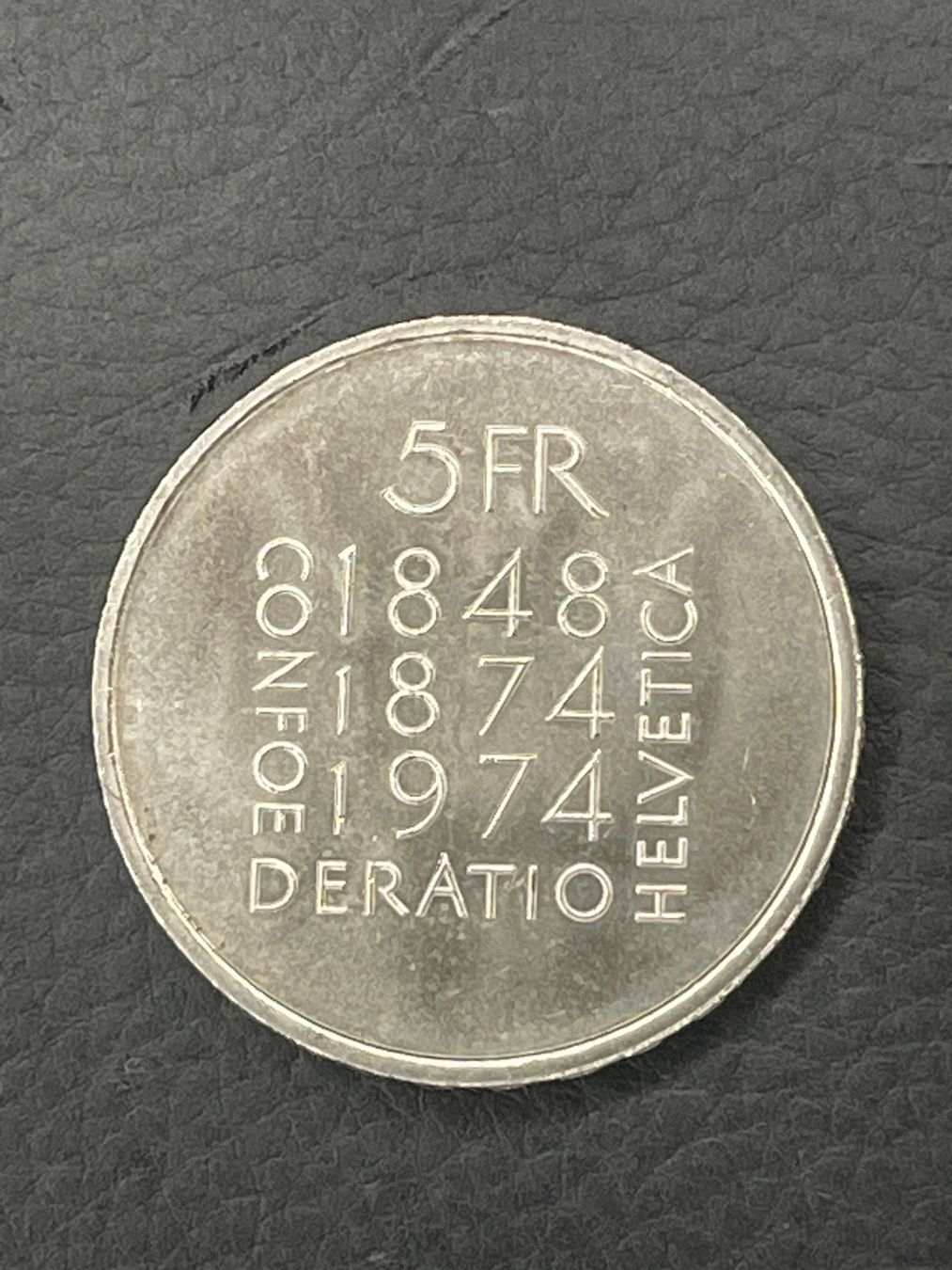 Alle Münzen: Pièce 5 francs commémorative 1974 suisse – Gebraucht aus Lausanne von jbd_g9s7 1