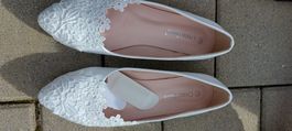 Neue Ballerina / Hochzeits Schuhe schlicht und weiss