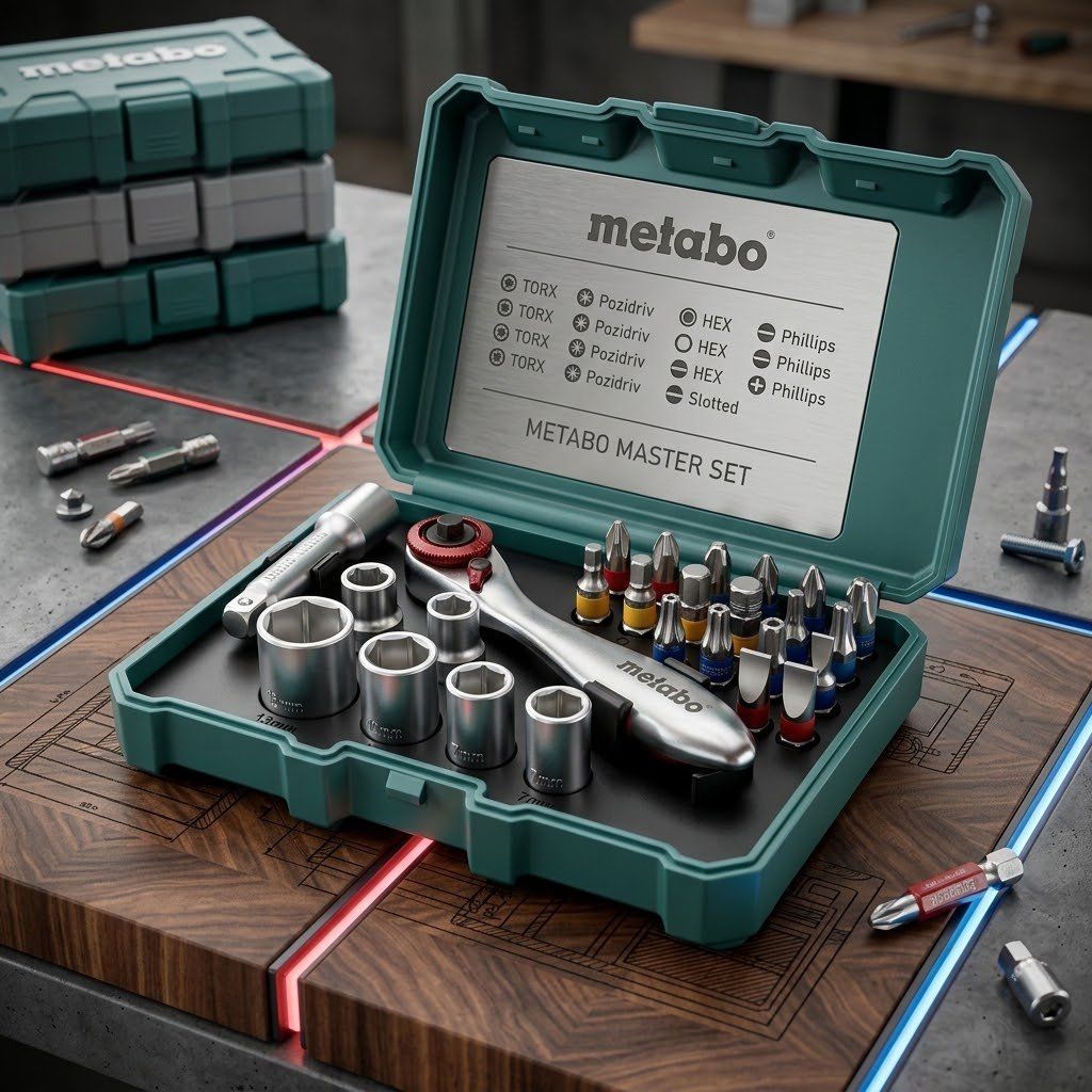 Metabo Tutti gli attrezzi: Metabo Bit Box und Ratschenset 26-tlg – Nuovo e nell'imballaggio originale da Jegenstorf venduto da Bracher_Store