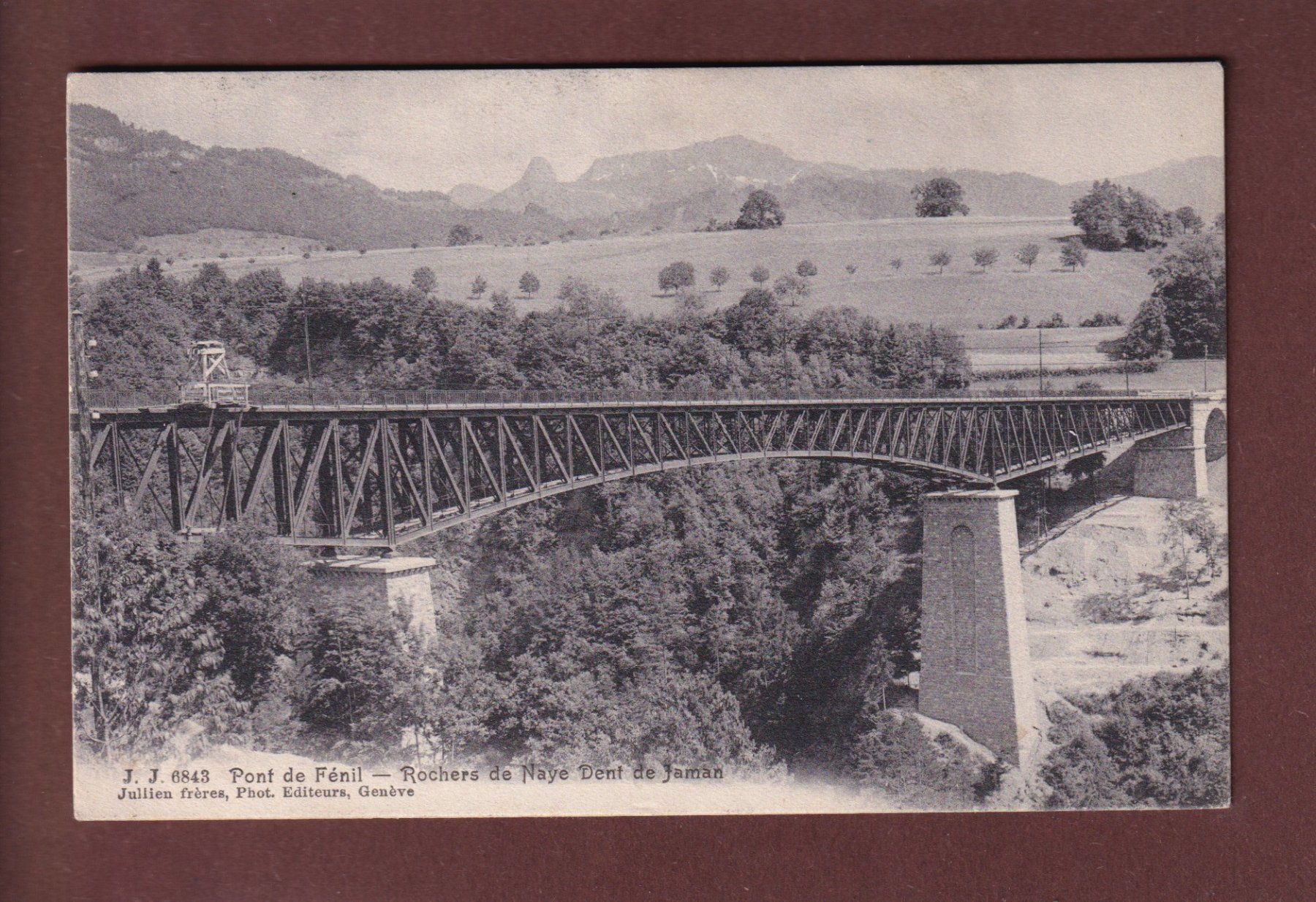 Ansichtskarten: Pont de FENIL sur Vevey - 1908 – Gebraucht aus Pully von nicecards