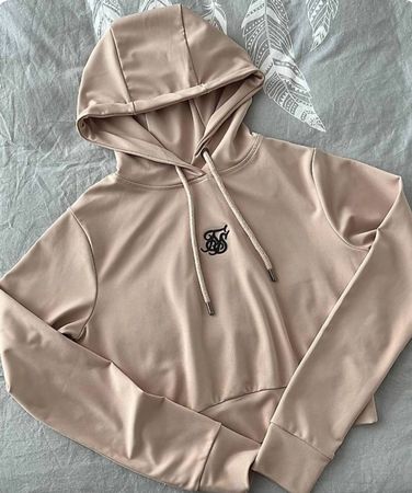 SikSilk Crop Hoodie - Beige - Taille 34 - Comme neuf!