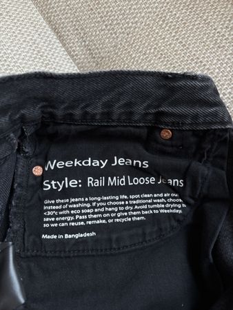 Weekday Jeans Rail Mid Loose schwarz Grösse unbekannt