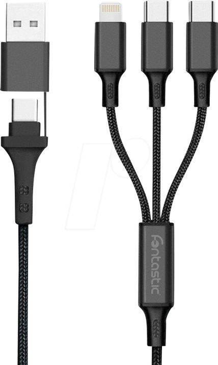 Cavi: Ladekabel, USB/USB-C -> 1x 8-PIN Lightning, 2x Type C / 1.2m – Nuovo (secondo la descrizione) da Oensingen venduto da Liquidations-Shop 1