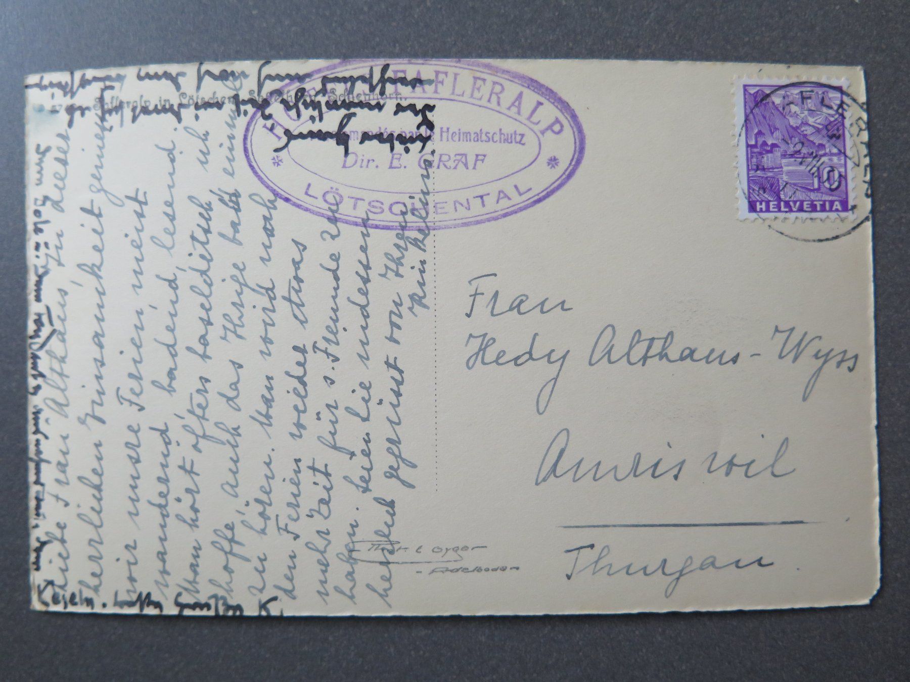 Cartoline postali: LÖTSCHENTAL - FAFLERALP – Usato da Wittenbach venduto da lipasal 1