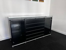 Sideboard schwarz Glas Chrom guter Zustand