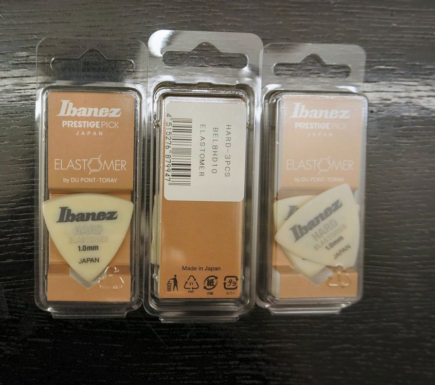 Lot De 3 Médiators Ibanez BEL14ST10 - Élastomère 1.0mm - Son Chaleureux Et Attaque Douce