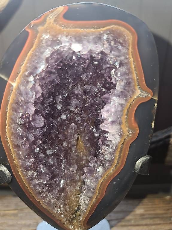 Minerali & Pietre curative: Amethyst Geode auf Metallständer Deko – Nuovo (secondo la descrizione) da Reute AR venduto da angelflower 1
