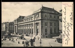 AK Genève, La Poste, Straßenbahn