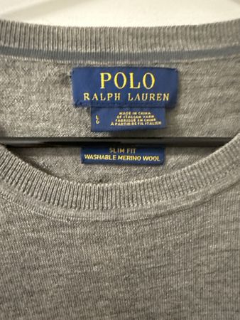 Polo Ralph Lauren Pullover grau Grösse L Slim Fit