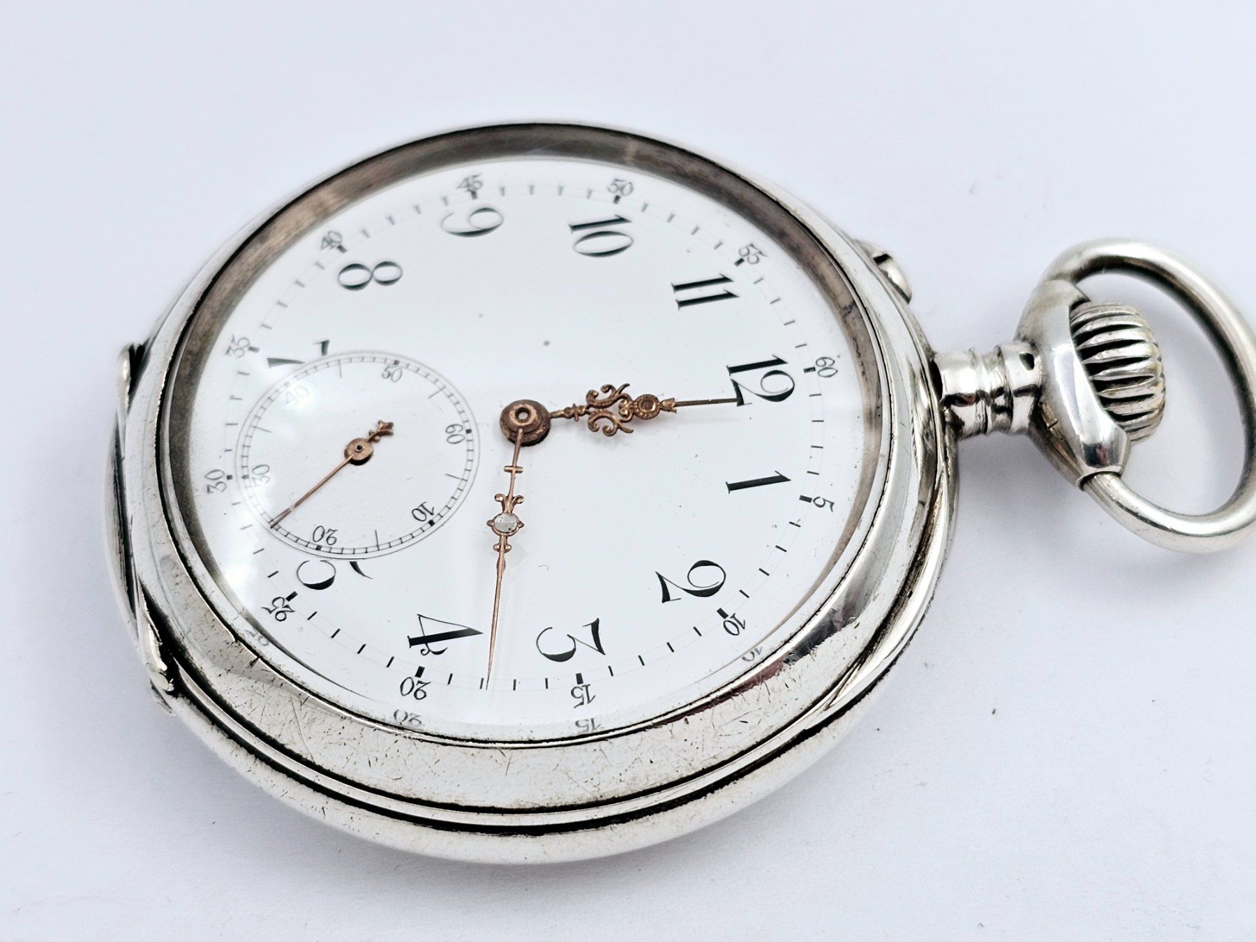 Uhren: Antike Taschenuhr mit Motiv 800 Silber – Gebraucht aus Bassersdorf von AnkerWatch 7