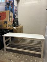 Schuhbank / Schuhregal weiss mit Sitzfläche