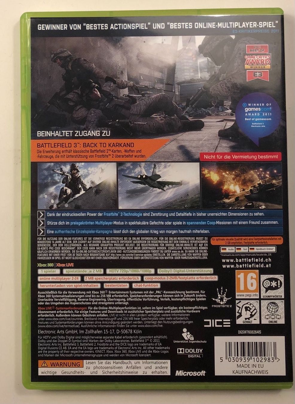 Microsoft Giochi: Battlefield 3 Limited Edition Xbox 360 – Usato da Kestenholz venduto da Mad18 1