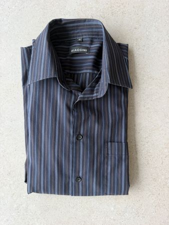 Chemise homme Biaggini rayée bleu et noir taille 41