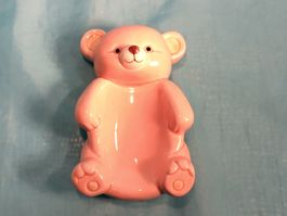 Bär, rosa, Seifenschale, Porzellan