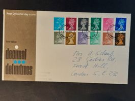 FDC Grossbritannien, 1971, verzögert wegen Poststreik