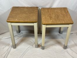Paire de tabourets anciens en bois – Années 50