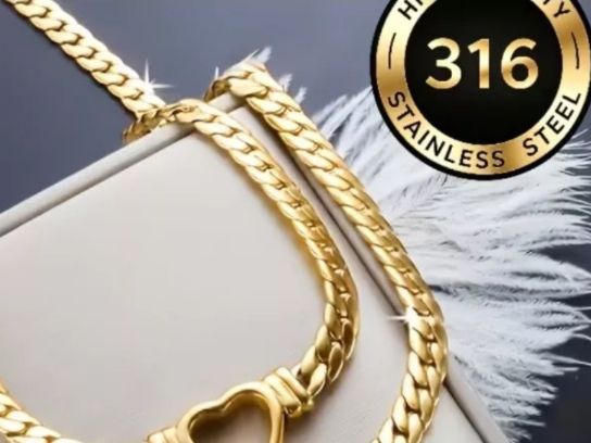 Catenine: Luxus Elegante Edelsthal Kette Farbe : Gold – Nuovo (secondo la descrizione) da Biel-Bienne venduto da Roserosse13 3
