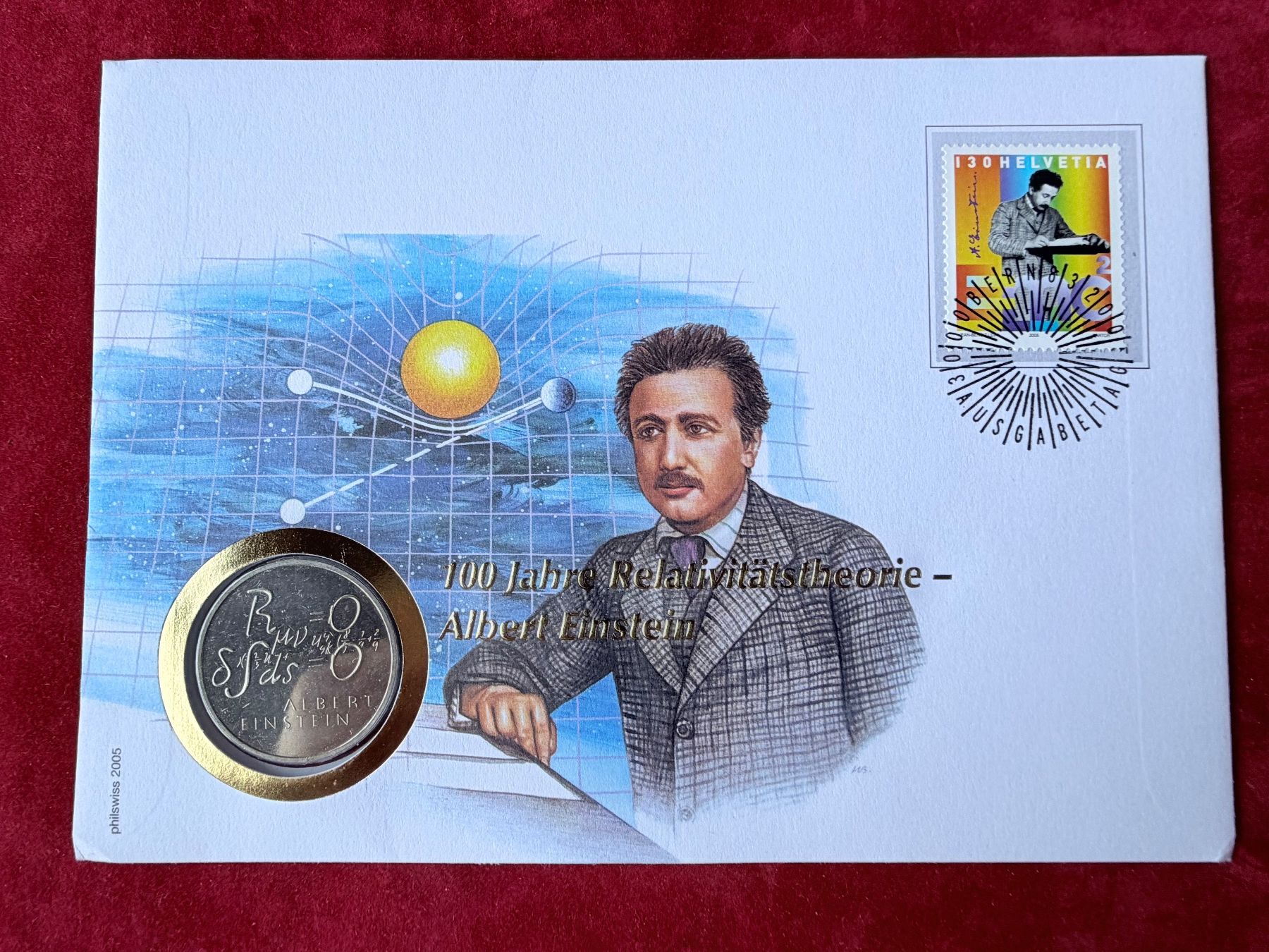 Tutti le monete: ALBERT EINSTEIN - Münzbrief - Gedenk 5 Fr. 1985 - FDC – Nuovo e nell'imballaggio originale da LE LIGNON venduto da Katanaion