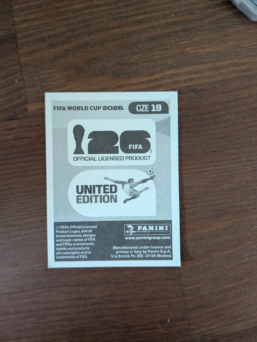 Panini Sammelbilder & Trading cards: Panini Bild CZE 19 – Gebraucht aus Eschenbach SG von SanFranciscoCalifornia 1