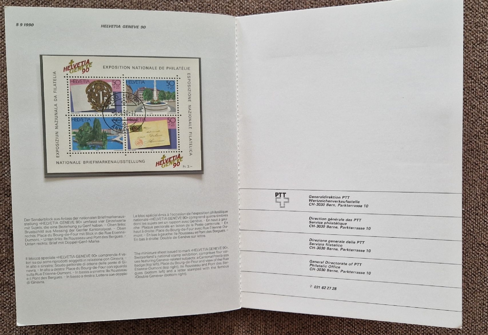 Tutti i francobolli: Briefmarken mit erst Tagesstempel 1990 – Nuovo (secondo la descrizione) da Egerkingen venduto da grimmialp 4