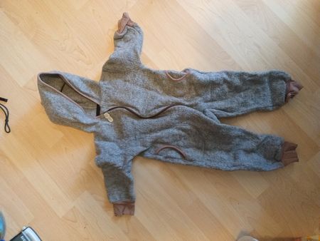 Walkoverall Pure Merinowolle grau Grösse 86