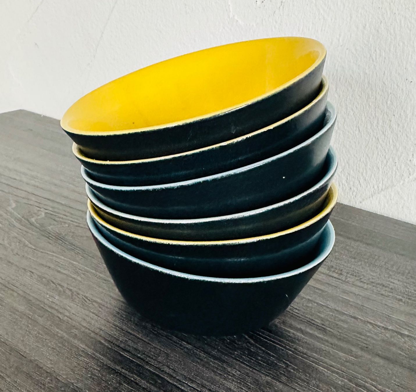 Rössler Ciotole: 6 Rössler Schalen, 3 Gelb, 3 Blau – Usato da Zürich venduto da brazerola 3