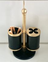 Schwarz/Goldene Vintage Rauchergarnitur Metall