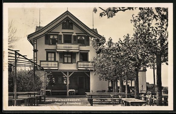 Cartoline postali: Walzenhausen, Pension Rosenberg mit Gart – Usato da Berlin venduto da bartko-reher