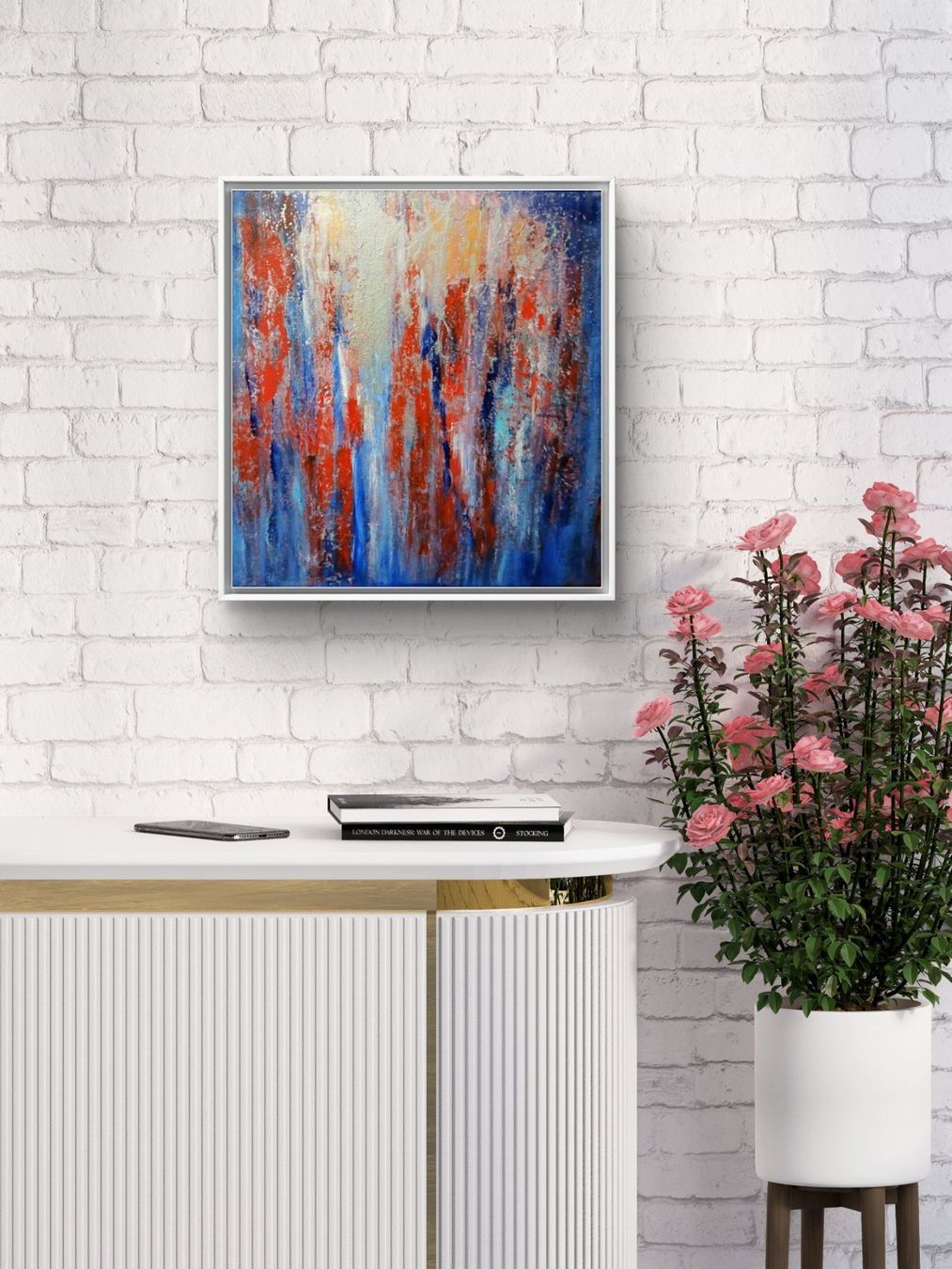 Gemälde: Originalgemälde, Blau mit Silber, Leinwand 40x40 cm – Neu und originalverpackt aus Beinwil am See von Superchance 1