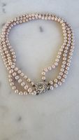 Elegante Perlenkette dreireihig Vintage Modeschmuck 233