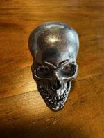 Totenkopf Schädel Skull Kopf Silber Deko Halloween Neu!