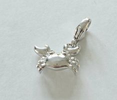 Charm Anhänger Silber 925 "Krabbe" (rhodiniert) - Neu