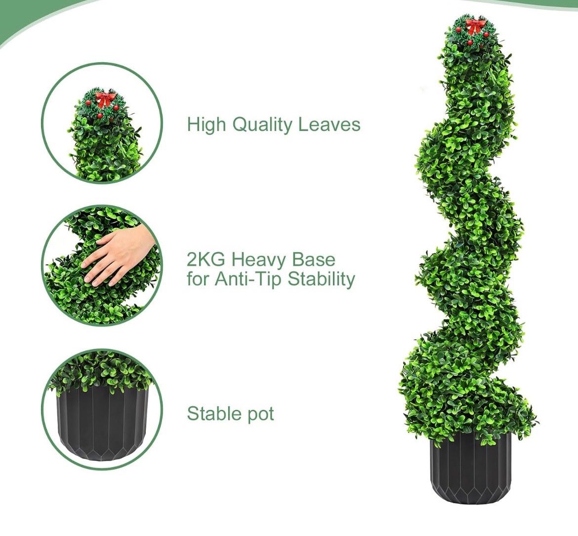 Plantes & graines: 2 STK. Künstlicher Buchsbaum Turm Formschnitt Spirale Kunst – Neuf avec emballage d'origine à Strengelbach par retourenjaeger