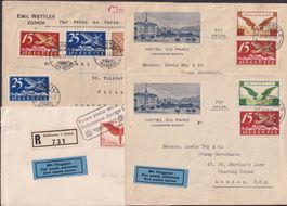1873-1947, Sammlung Flugpostbriefe +HOTELPOST a. Albumseiten