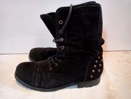 Wildleder Boots schwarz Größe 39/40 mit Nieten
