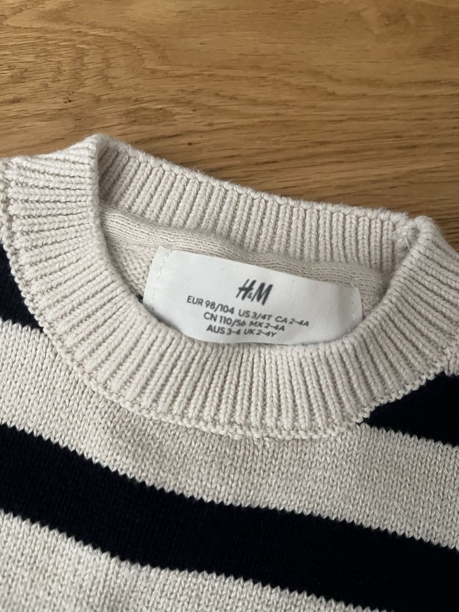 H&M Pullover & Sweatshirts: Pull H&M enfant rayé beige/bleu taille 98/104 3-4 ans – Neu (gemäss Beschreibung) aus Cossonay-Ville von Venusa09 1