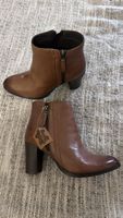 Damen Stiefeletten Leder braun mit Reissverschluss neu