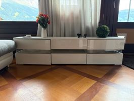 Sideboard weiss mit 2 Türen und 1 Schublade