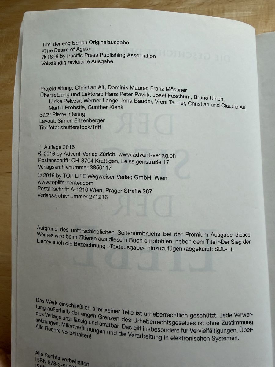 Libri: Der Sieg der Liebe - Ellen G. White – Usato da Schwarzenburg venduto da Michellu 4
