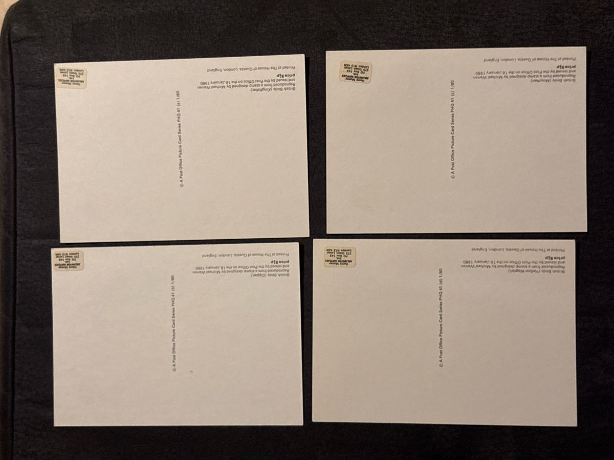 Tutti i francobolli: Ensemble de 4 cartes postales oiseaux, collection, 1980 – Usato da Carouge GE venduto da irma016 1