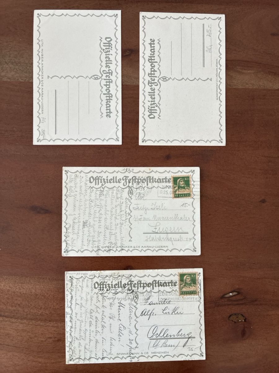 Cartes postales: 4 Ansichtskarten Schweiz vom Eidg. Schützenfest 1924 – D'occasion à Oftringen par Cla.vD.74 1