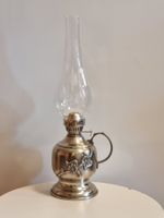 Petroleumlampe Zinn 95 Vintage Öllampe Glas