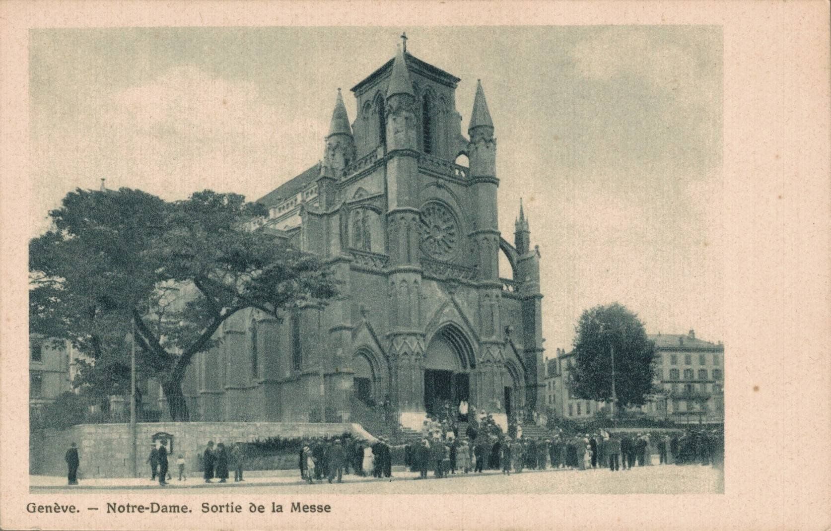 Cartoline postali: Ansichtskarte Genf Notre-Dame Sortie de la Messe – Usato da Luzern venduto da Kartenansicht