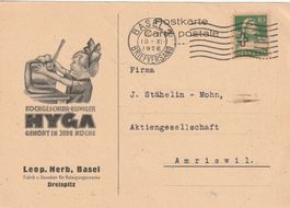 Basel-Karte mit Reklame HYGA-Kochgeschirr-Reiniger-1926