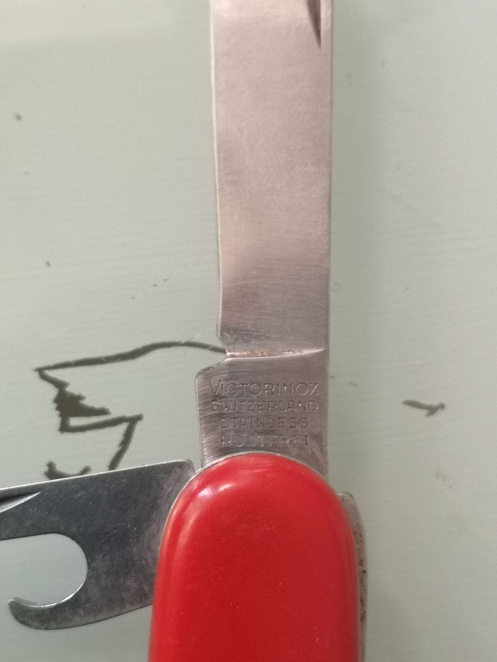 Schweizer Armee Coltelli tascabile: Victorinox Recruit 84mm Schweizer Offiziersmesser Rot – Usato da Belp venduto da mar_76s8 3